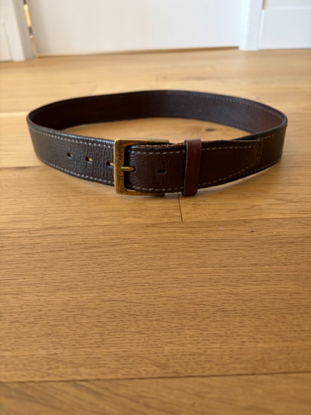 John Varvatos Brown Genuine Italian Leather Belt Size 32/80, Excellent Condition